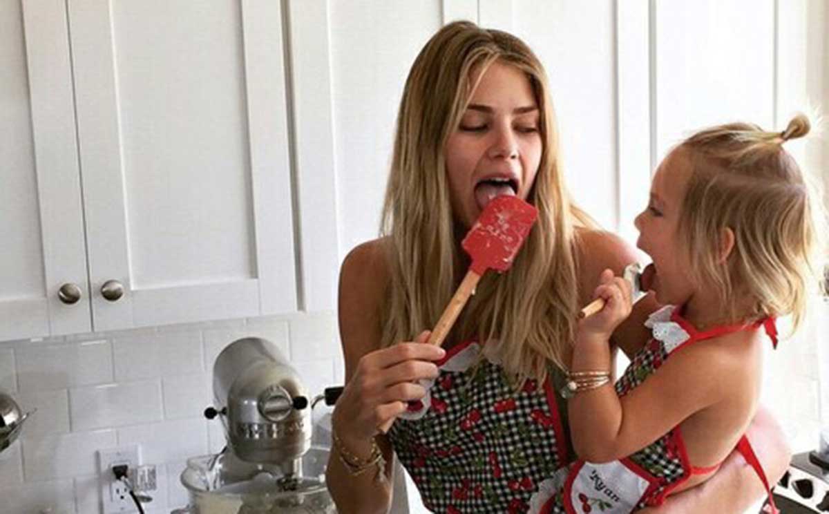 Mom and daughter in the kitchen