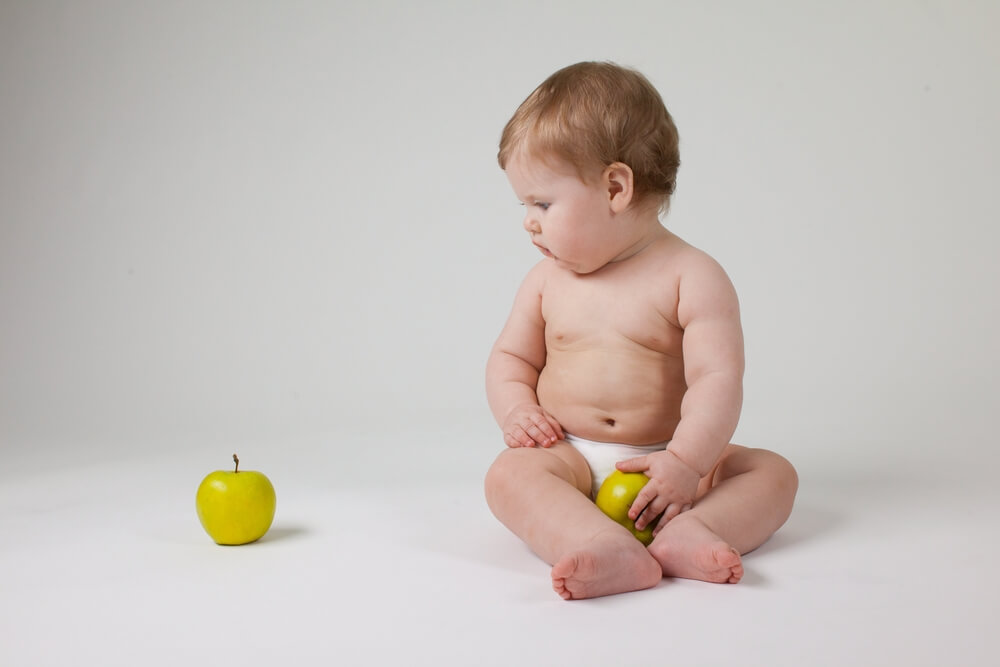Child with apple