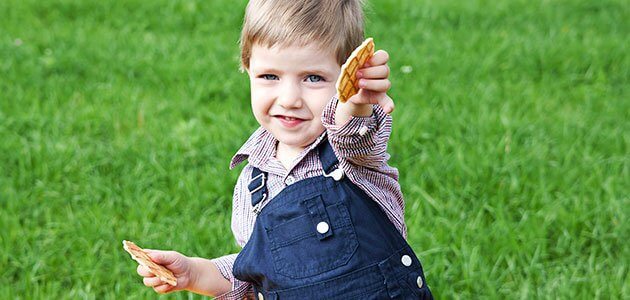 child sharing cookie