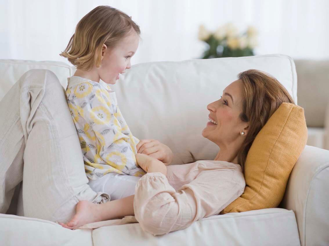 Mother daughter sofa