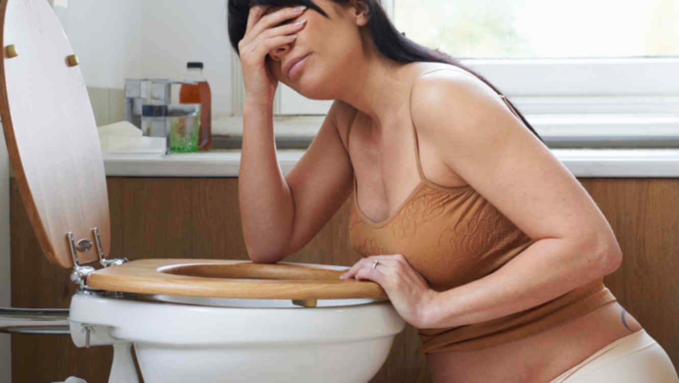 Women near toilet 