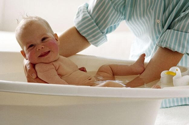 Baby's first bath