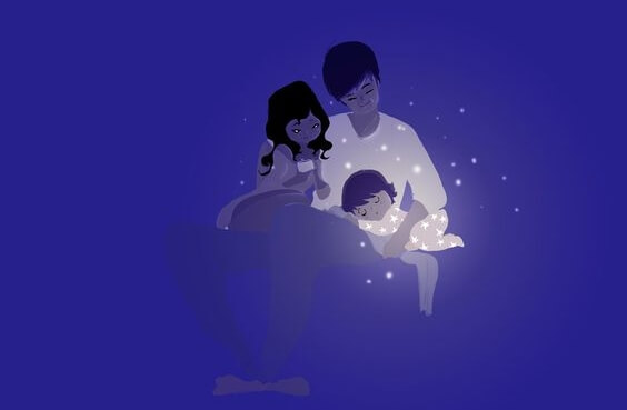 Drawing of mother, father and son