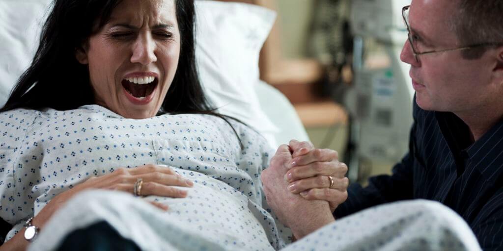 woman giving birth