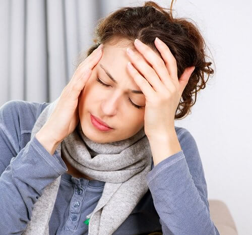 Woman suffering from premature menopause