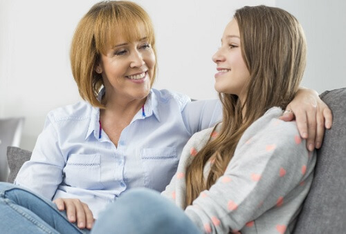 Mother teen talk about school