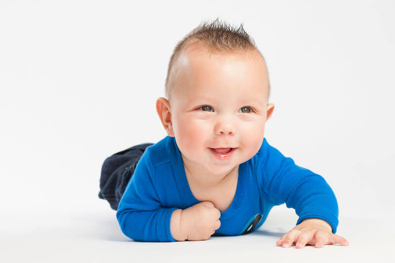Baby picture blue shirt