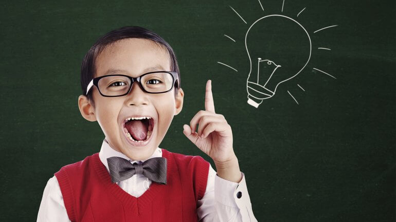 boy having a smart idea