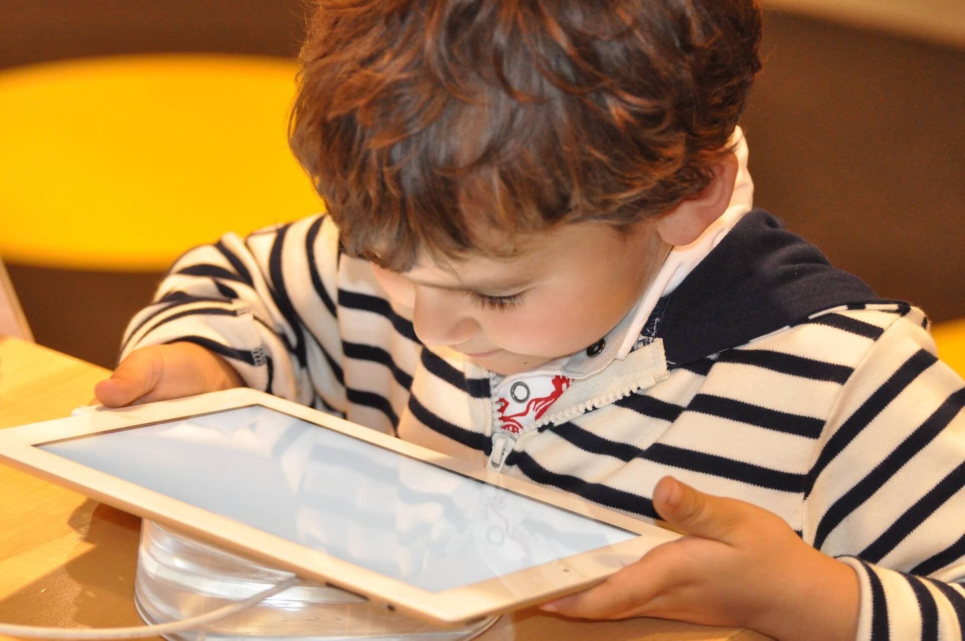 children playing with devices