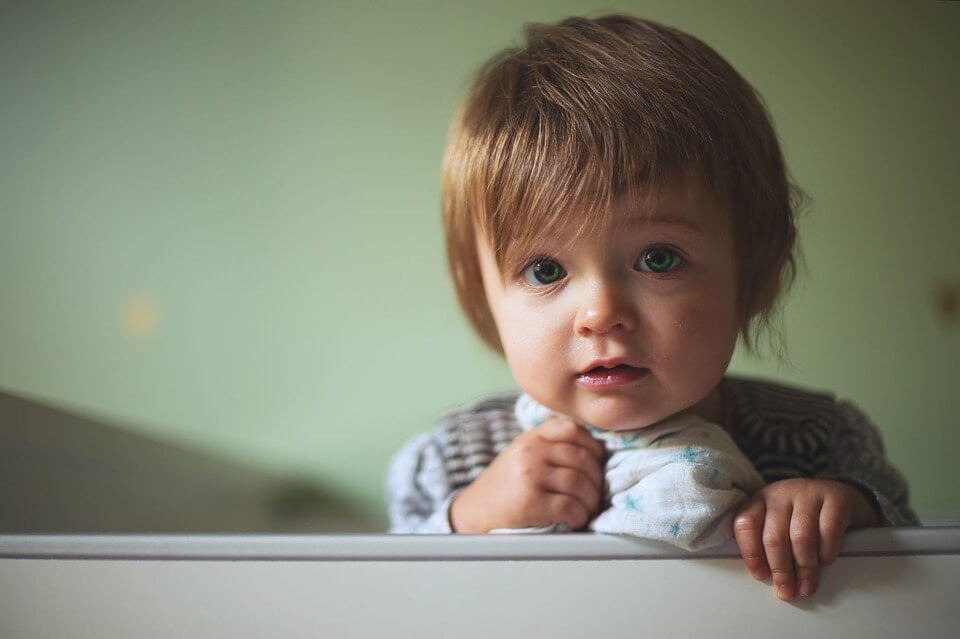 adorable baby looking into the camera