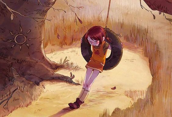 Sad girl child abuse