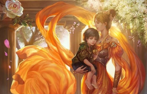 Magical son and mom drawing