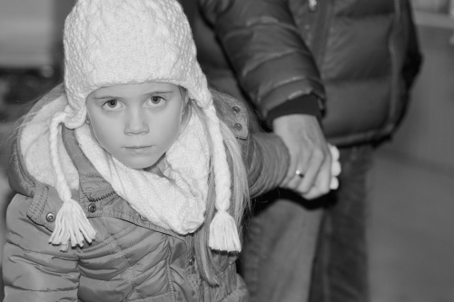 child with winter coat on