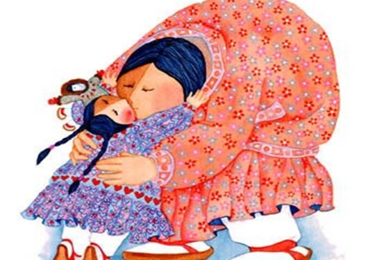 mom-kisses-daughter-cartoon