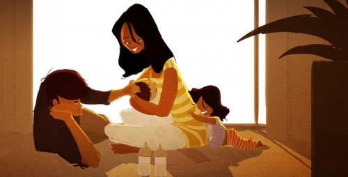 mom and dad raising their chidlren