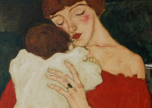 baby-mother-painting
