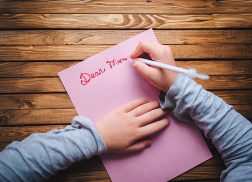 Child writing letter