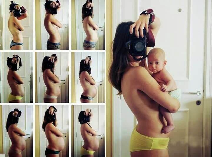 pregnant woman taking pictures