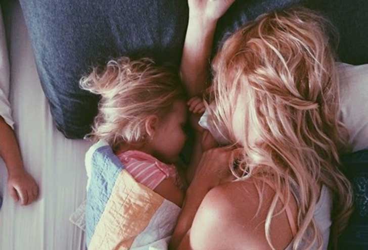 single mother and her child