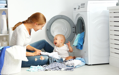 washing baby clothes