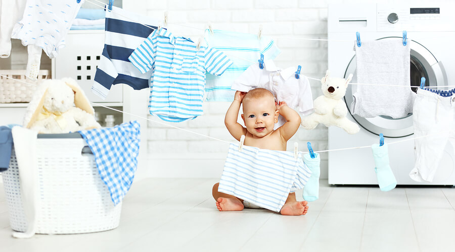 washing baby clothes