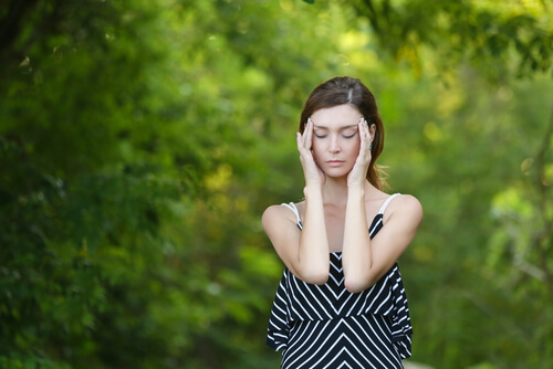 Woman practicing relaxation