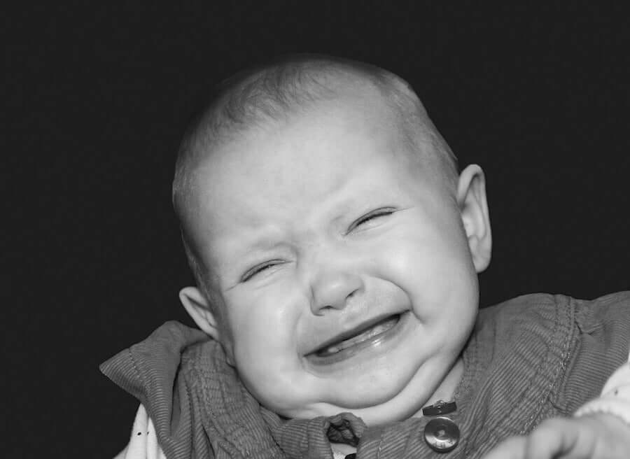 A baby with shaken baby syndrome.