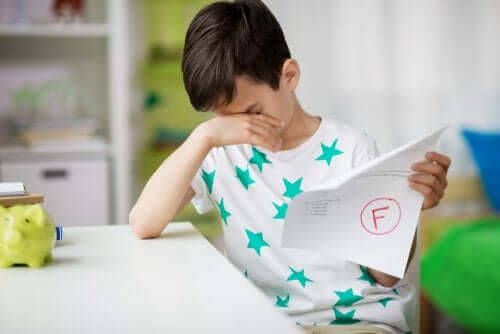 A child who failed a test.