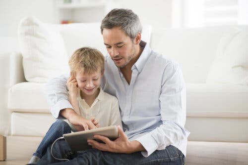A father listening to his son.