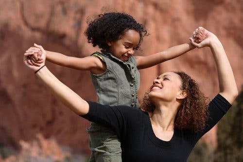 a mother bonding with her daughter