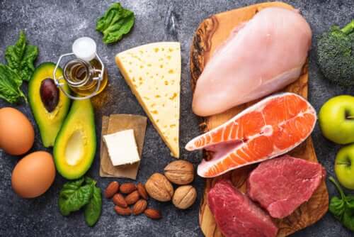 A variety of ketogenic foods.