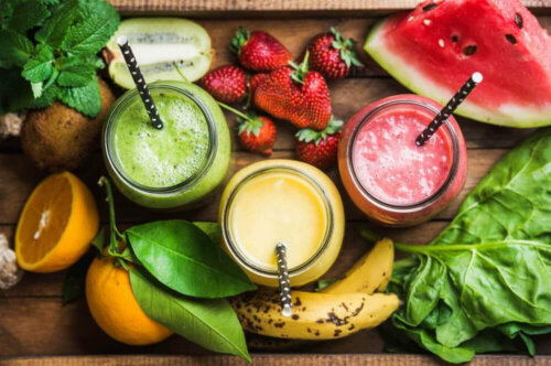 Fruit and smoothies.