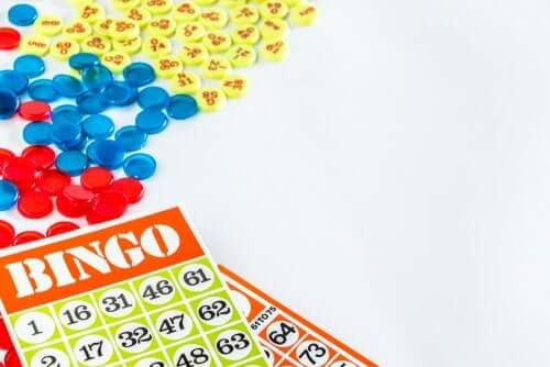 Bingo chips and cards.