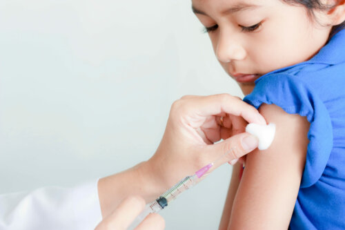 A child receiving a vaccine.