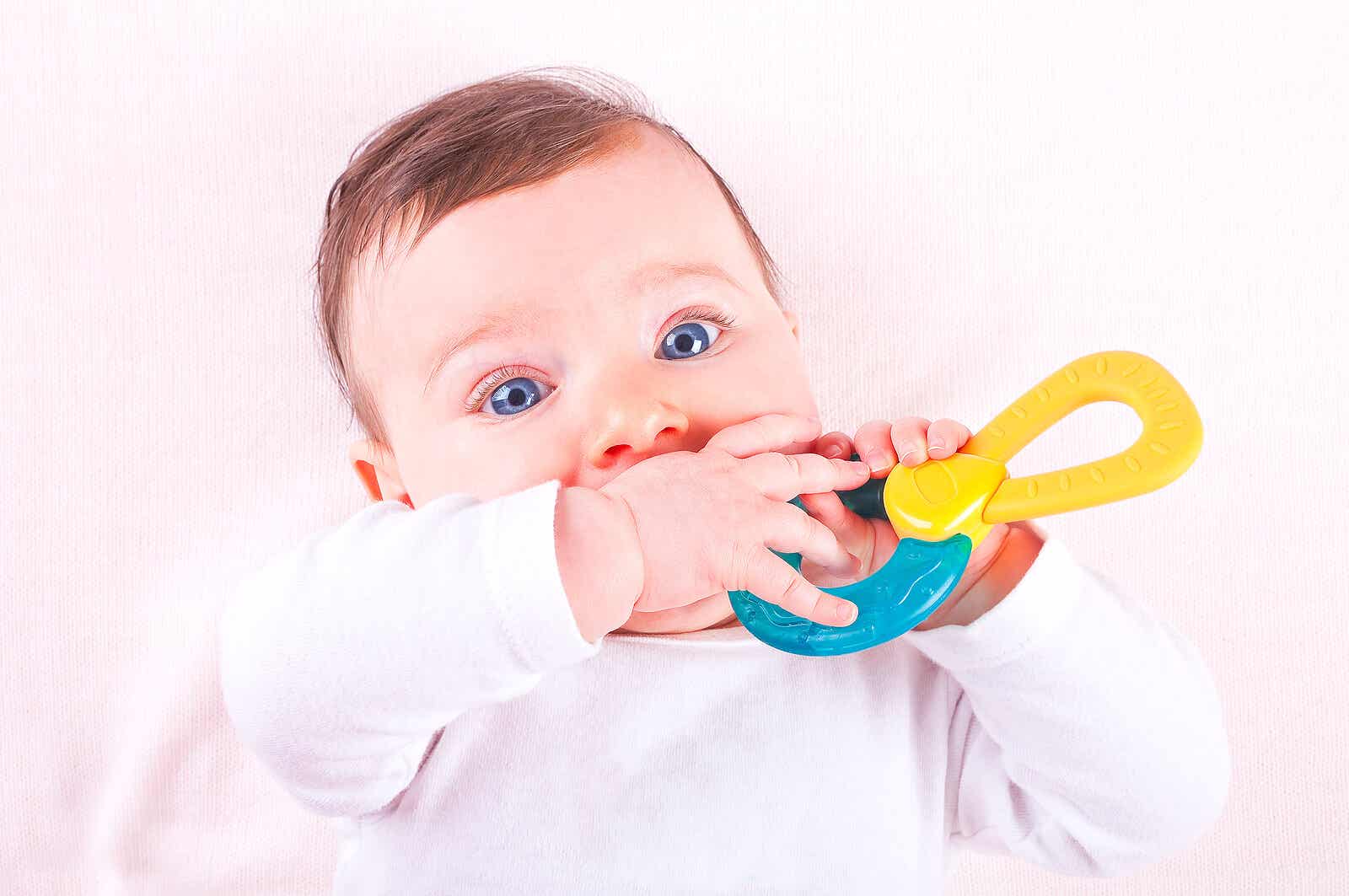 Baby teething.