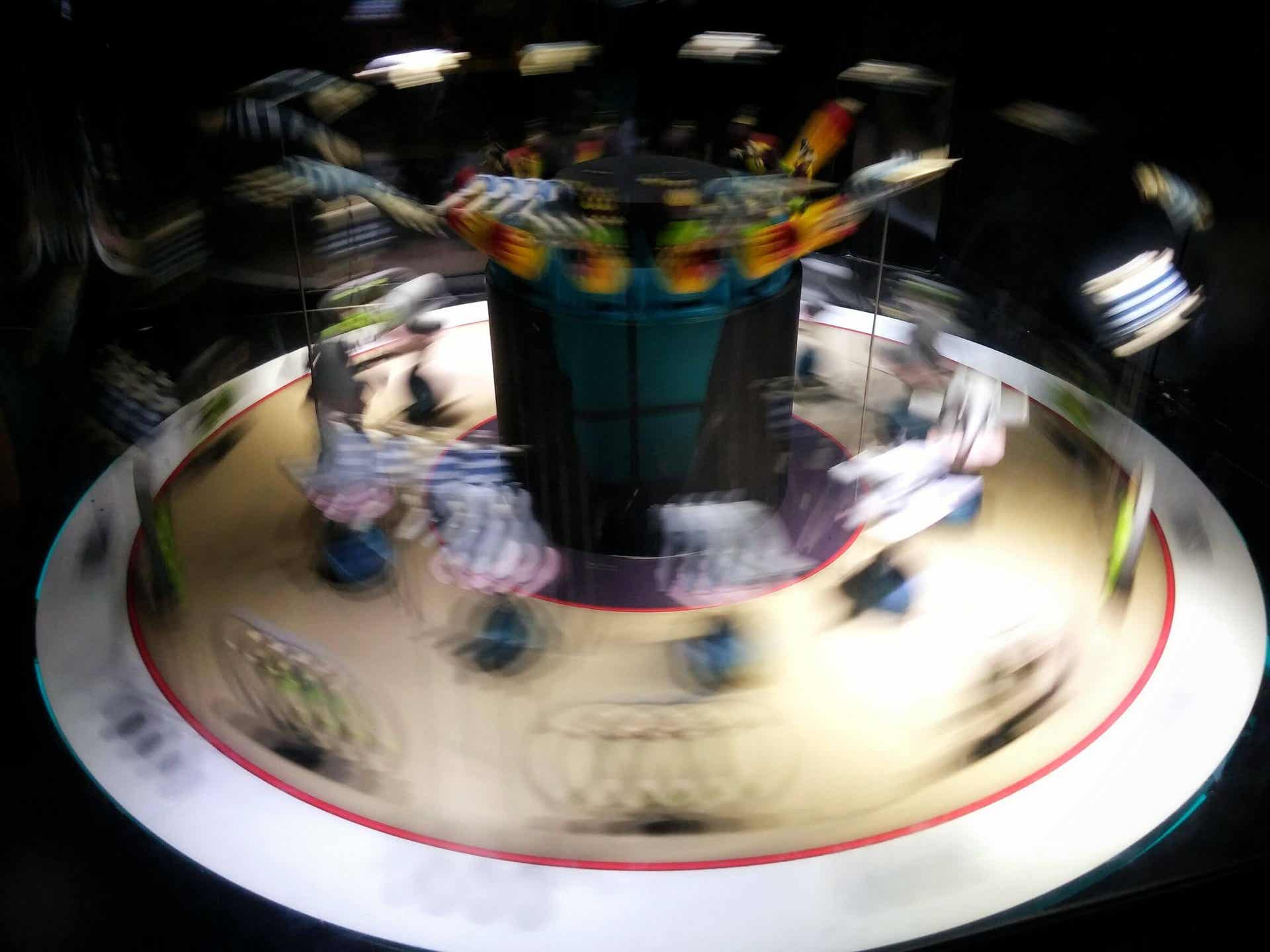 A homemade zoetrope.