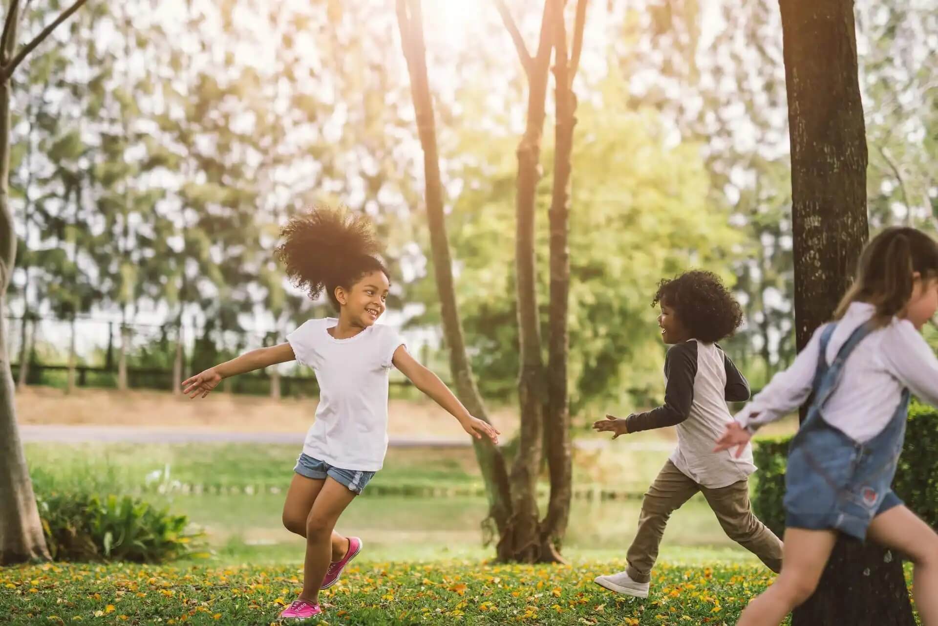Some girls running.