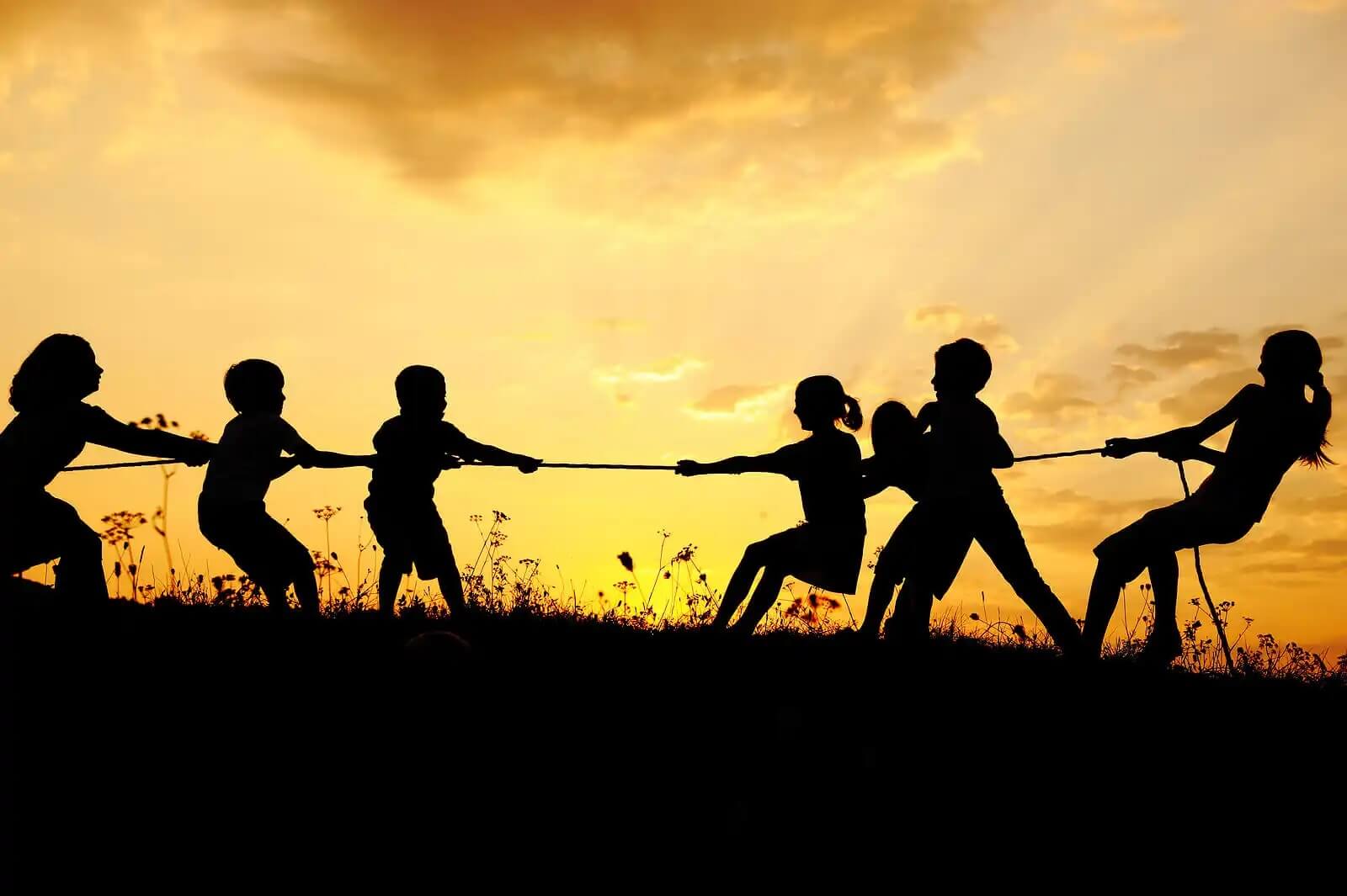 A tug of war.