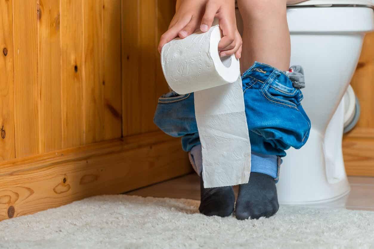 Child with diarrhea due to lactose intolerance.