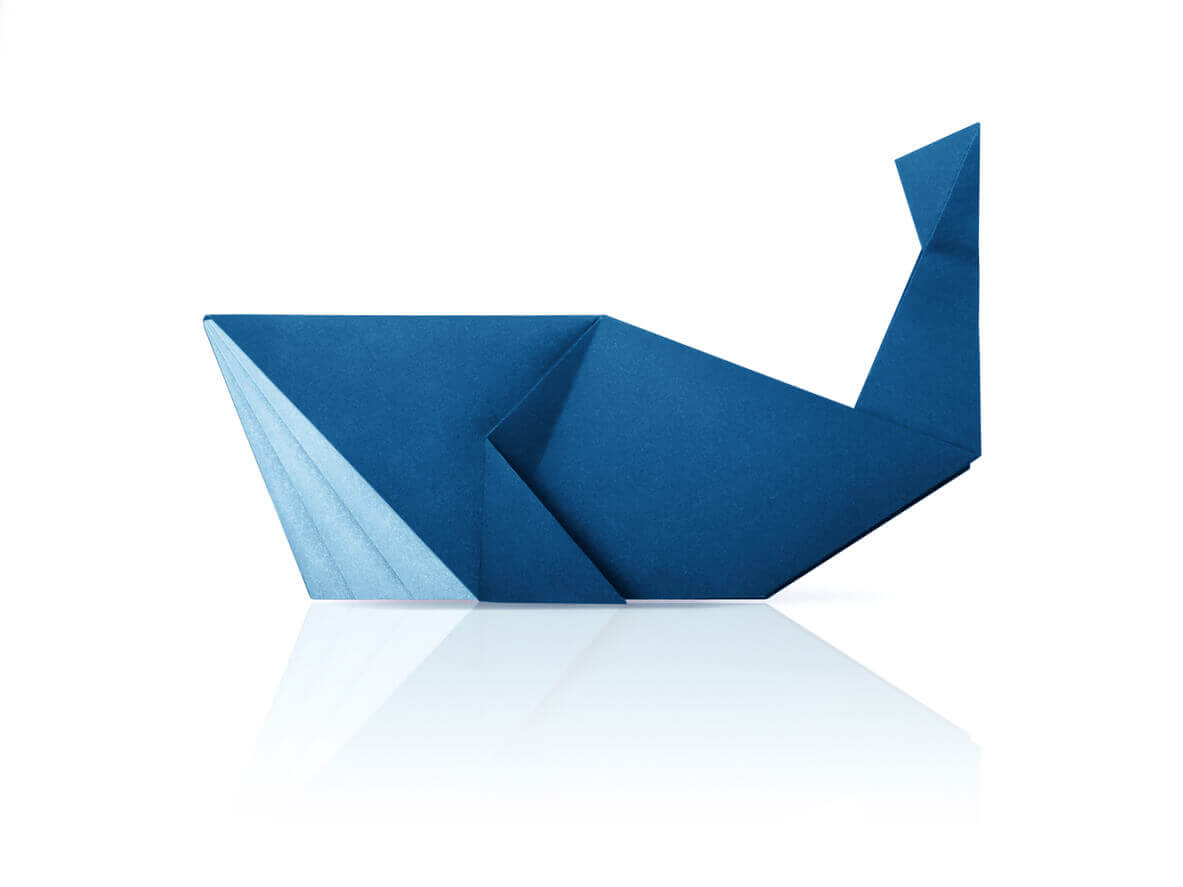 An origami whale.