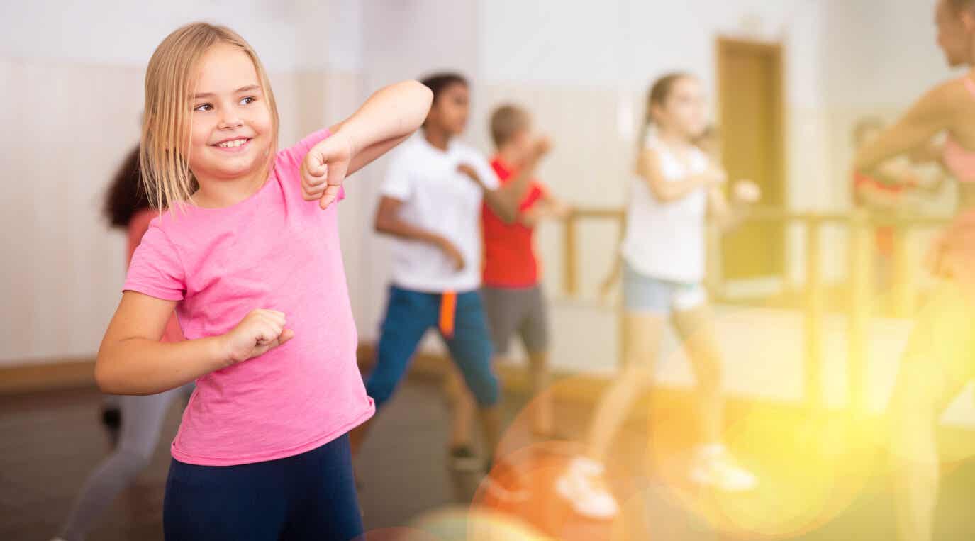 Children in a dance class.