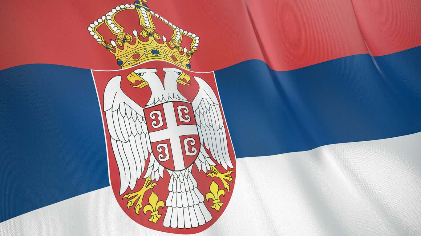 Den serbiska flaggan.
