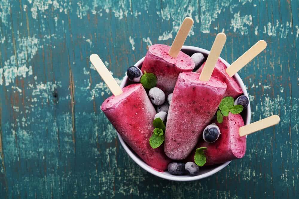 Blueberry popsicles.