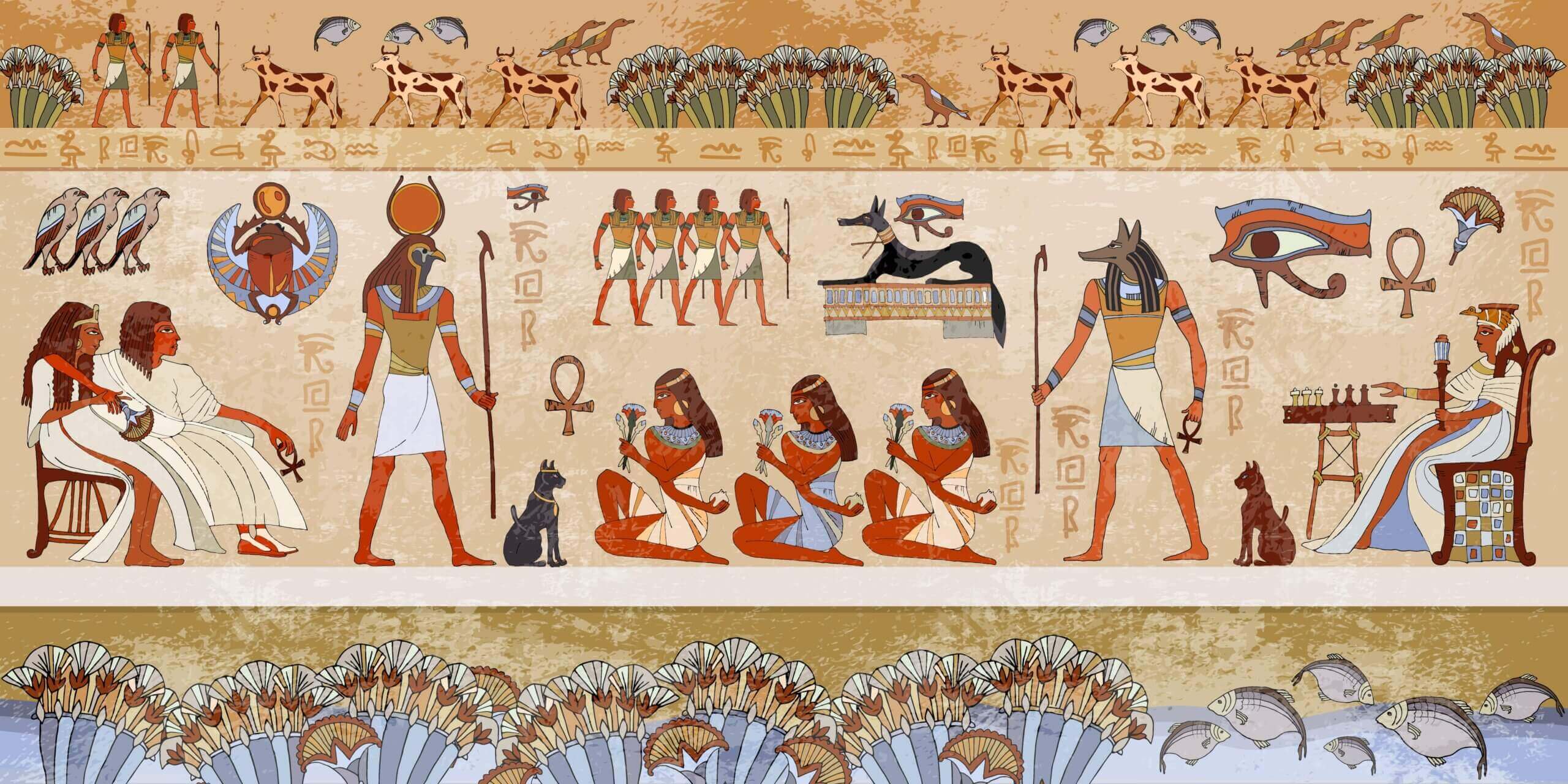 A painting from ancient Egypt.