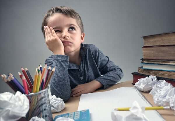 A young boy who doesn't want to study.