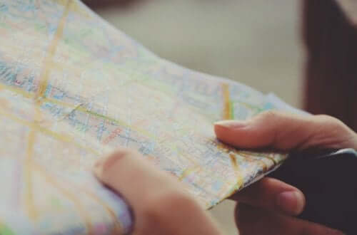 A tourist holding a map.