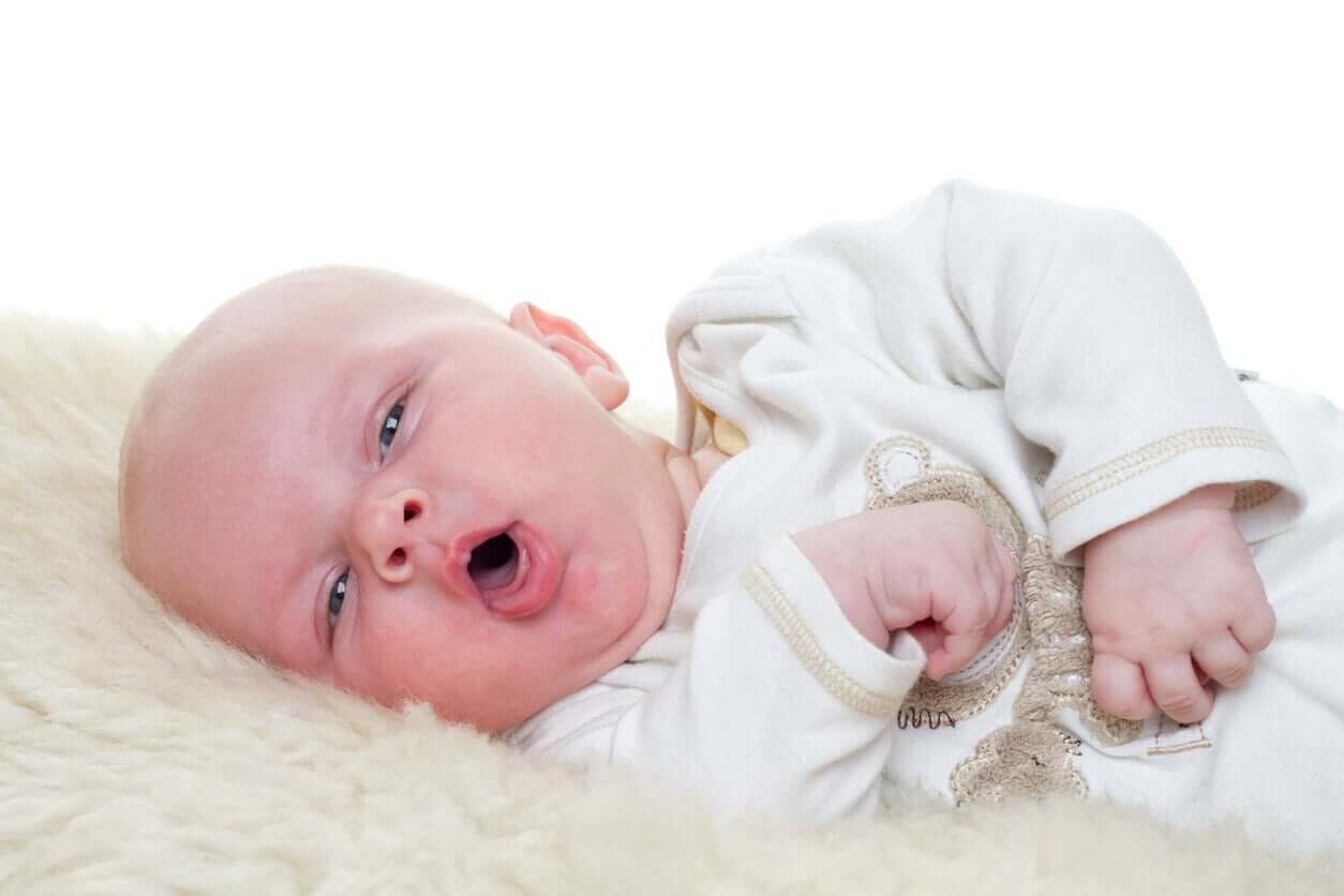 A coughing baby.