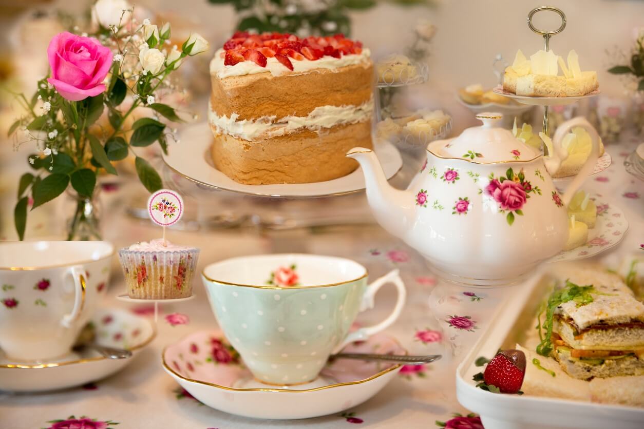 A mother's day tea party table setting.